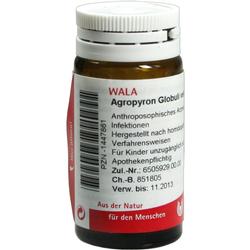 Braunes Fläschchen mit weißem Deckel und rotem Etikett für homöopathische Globuli.